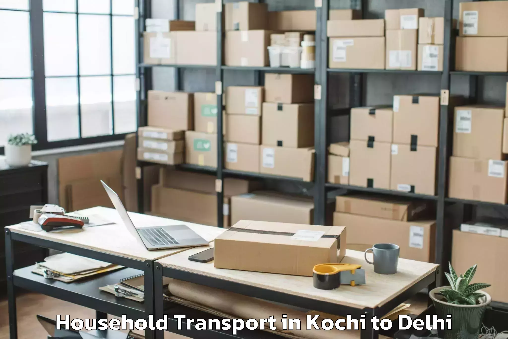 Hassle-Free Kochi to Westend Mall Delhi Household Transport